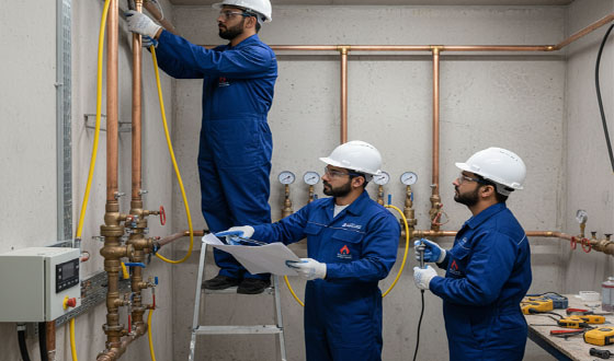 صورة عن خدمة تمديد الغاز المركزي